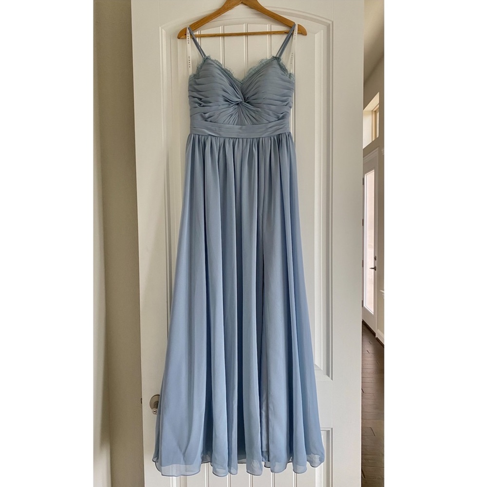 Azazie Chiffon Bridesmaid Dress Dusty Blue